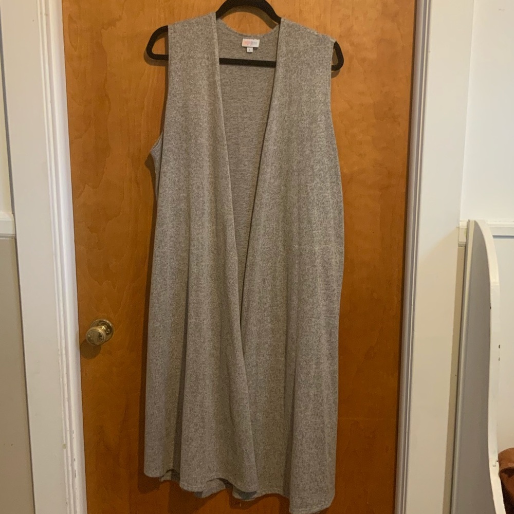 LuLaRoe Joy Sweater Vest Large Oatmeal